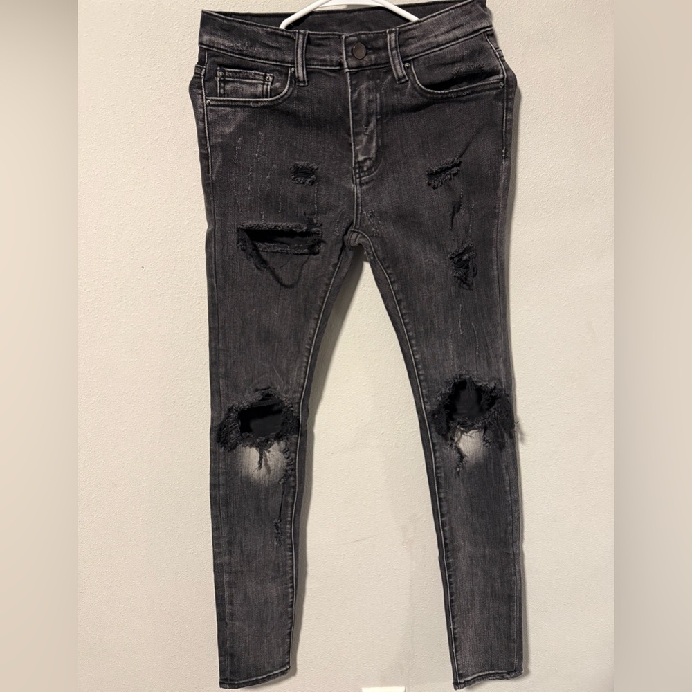 MNML Black Distressed Skinny Jeans